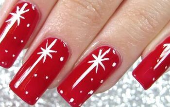 How to Do Pretty Red Christmas Nails With Easy Star & Snow Designs