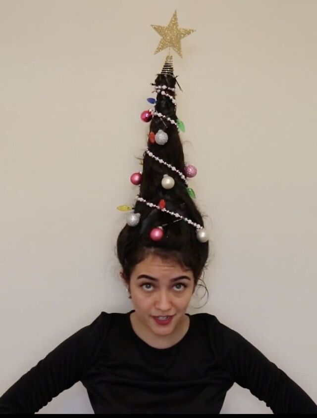how to make christmas tree hair 5 steps to the best holiday hairdo, How to make Christmas tree hair