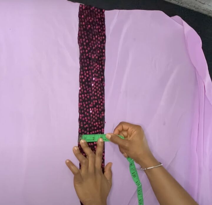 bubu top tutorial how to sew a kaftan top quickly easily at home, Gluing sequins to the bubu top