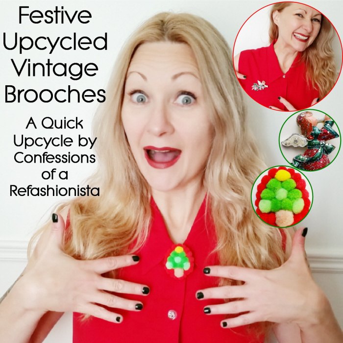 festive upcycled vintage brooches