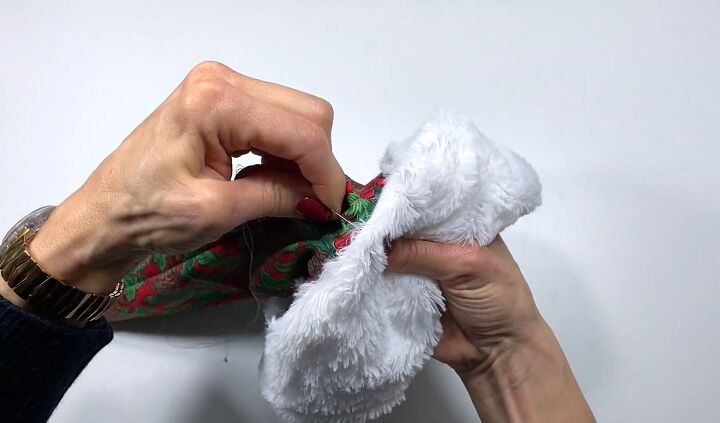 how to make a santa hat with faux fur trim in 7 quick easy steps, Making a DIY Santa hat