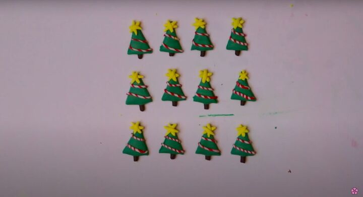 4 adorable diy polymer clay christmas earrings for the festive season, Mini Christmas trees made of polymer clay