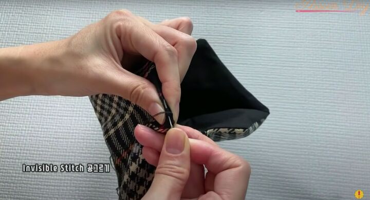 how to make a simple diy envelope purse great gift idea, Sewing the opening closed