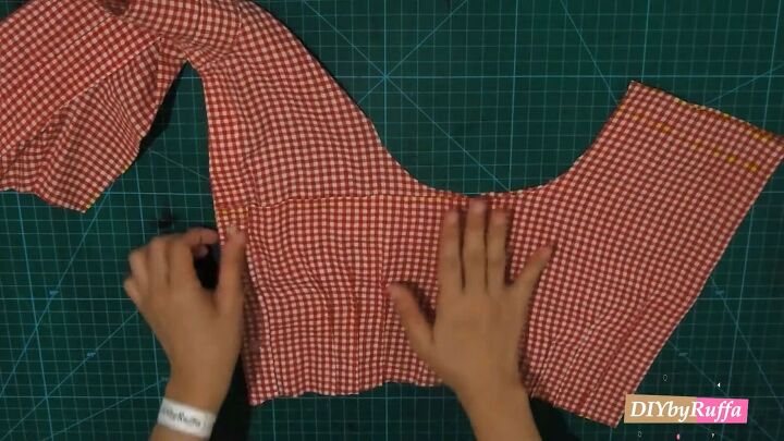 how to repurpose a button down shirt to make a diy tie back crop top, Open back crop top DIY
