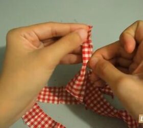 how to repurpose a button down shirt to make a diy tie back crop top, Pinning the ties ready to sew