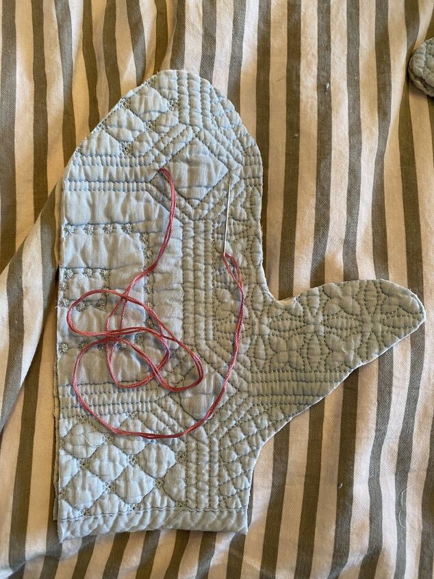 embroidered mittens to keep you warm during your outdoor decorating
