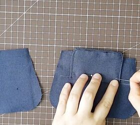 how to make a cute diy card coin purse easy quick sew gift idea, Attaching the flap to the coin purse