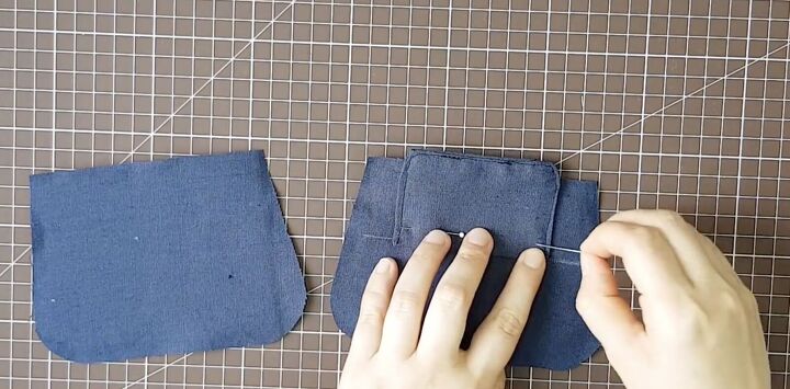 how to make a cute diy card coin purse easy quick sew gift idea, Attaching the flap to the coin purse