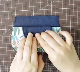 how to make a cute diy card coin purse easy quick sew gift idea, Sewing a DIY coin purse
