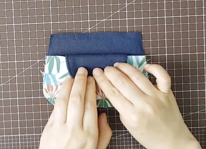 how to make a cute diy card coin purse easy quick sew gift idea, Sewing a DIY coin purse
