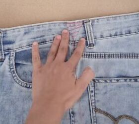 how to downsize jeans with without sewing 6 different ways, Sewing a laddered inverted triangle