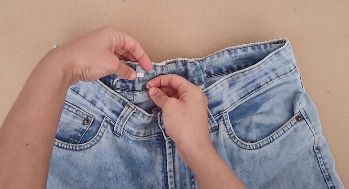 how to downsize jeans with without sewing 6 different ways, How to downsize jeans with elastic