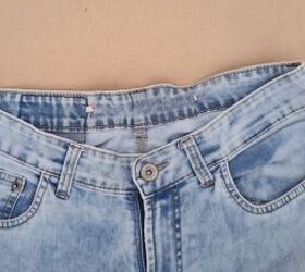 how to downsize jeans with without sewing 6 different ways, Downsizing jeans with elastic DIY