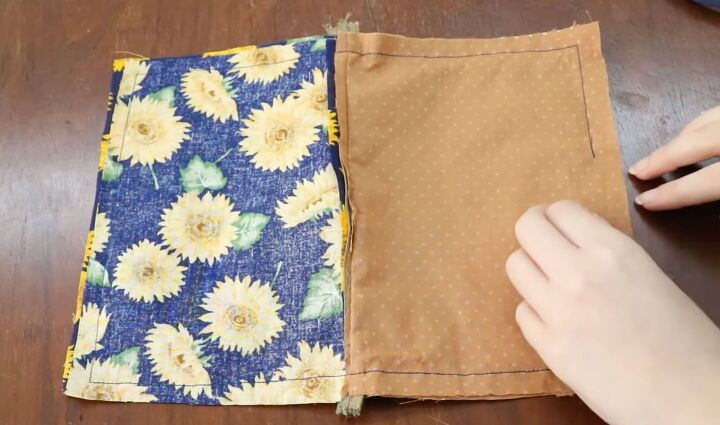 easy zipper pouch sewing tutorial fun gift for friends or yourself, Pinning and sewing a DIY zipper pouch