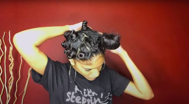 how to do a perfect hollywood style bantu knot out on blow dried hair, How to do Bantu knots