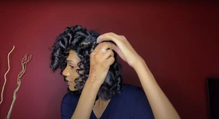 how to do a perfect hollywood style bantu knot out on blow dried hair, Bantu knot out