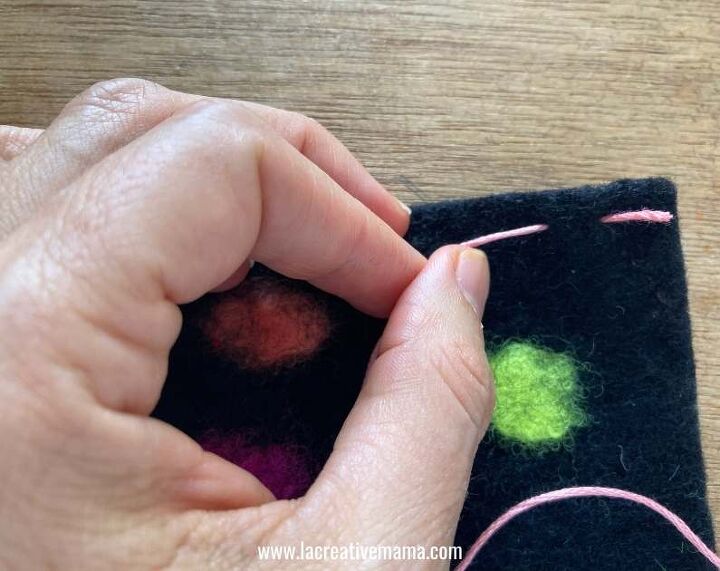 how to sew embroidery on felt