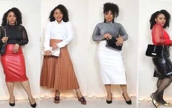 4 Cute Christmas Outfits With Leather Skirts to Wear for the Holidays