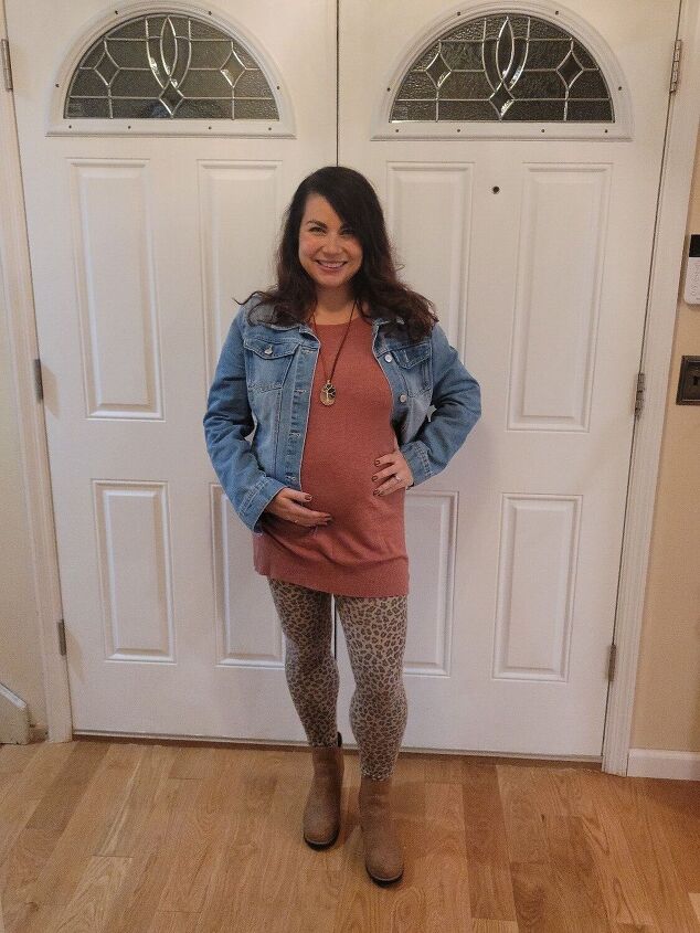 three leopard print outfits pregnancy edition
