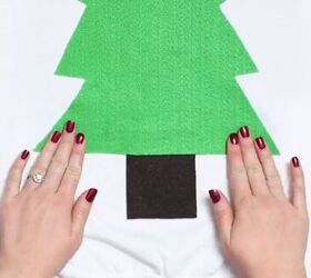 6 amazing diy ugly christmas sweater ideas including 1 for hanukkah, Attach the tree to the sweater with fabric glue