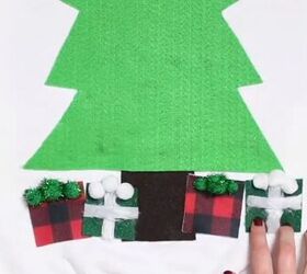 6 amazing diy ugly christmas sweater ideas including 1 for hanukkah, Gluing the presents to the sweater