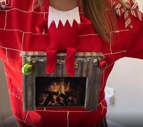 6 amazing diy ugly christmas sweater ideas including 1 for hanukkah, Elf on the Shelf DIY ugly Christmas sweater