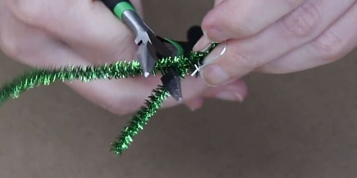 2 super easy diy christmas earrings you can make yourself at home, Attaching an earring hook to the pipe cleaner