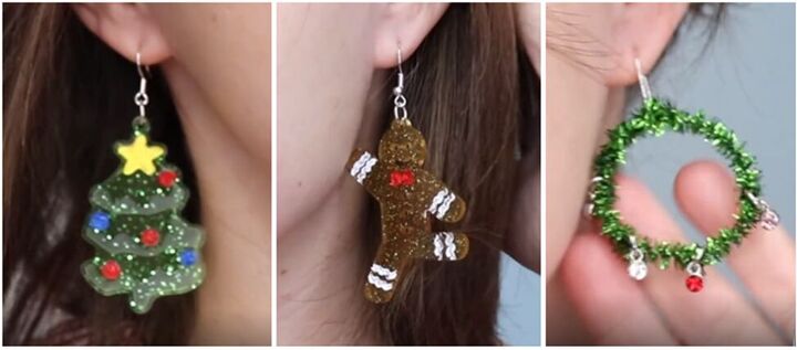 2 super easy diy christmas earrings you can make yourself at home, DIY holiday earrings to make