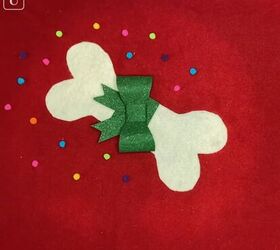 6 amazing diy ugly christmas sweater ideas including 1 for hanukkah, Gluing the felt pieces to the red sweater