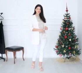 7 chic sophisticated christmas party outfits for the festive season, White Christmas party outfit with sparkly top