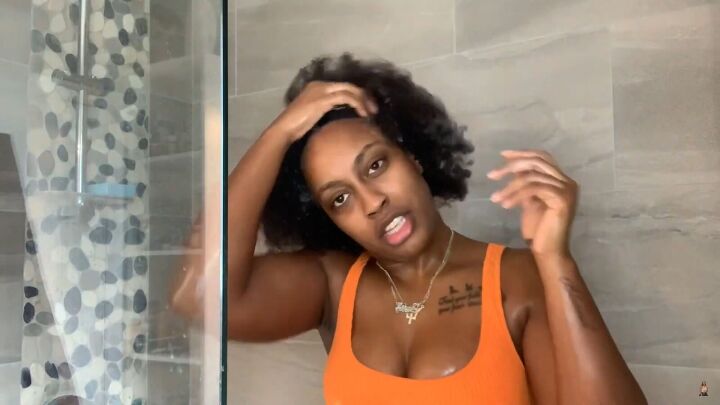 easy wash day routine how to do a wash go on type 4 natural hair, Cleaning the scalp with a wide tooth comb