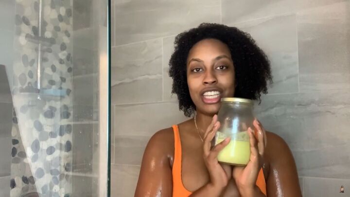 easy wash day routine how to do a wash go on type 4 natural hair, Using a DIY deep conditioner