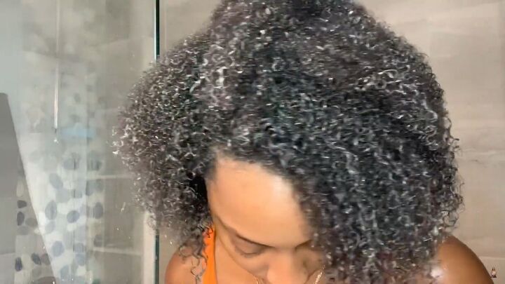 easy wash day routine how to do a wash go on type 4 natural hair, Applying the deep conditioner to hair