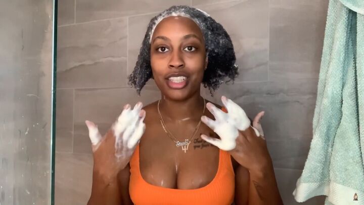 easy wash day routine how to do a wash go on type 4 natural hair, Washing hair for the second time