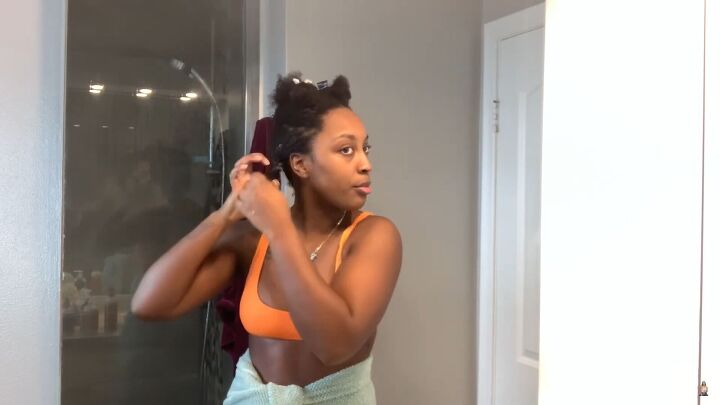 easy wash day routine how to do a wash go on type 4 natural hair, Braiding hair to lock in the products