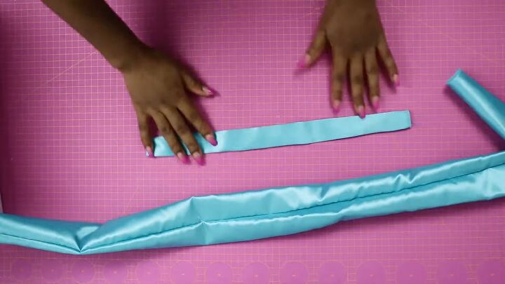 how to make a cute ruched satin headband from scratch, Pressing the fabric pieces after sewing