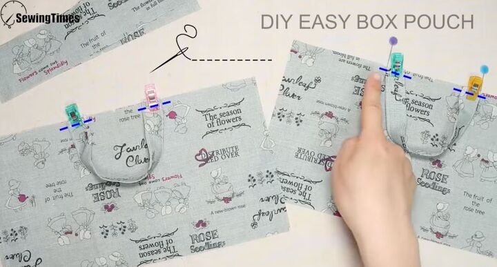 sew the perfect gift 5 easy sew gift ideas with step by step videos, Attaching the long handles for the box pouch