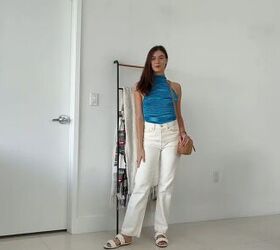 20 nice outfits with white jeans for all seasons yes even winter, Summer white jeans outfit
