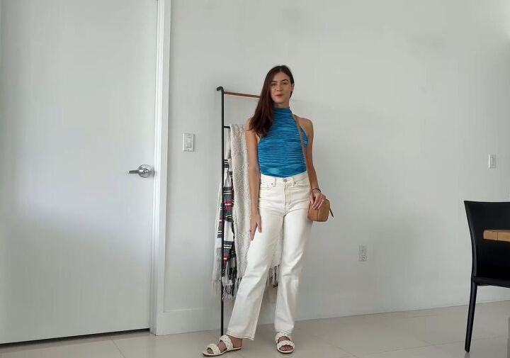 20 nice outfits with white jeans for all seasons yes even winter, Summer white jeans outfit