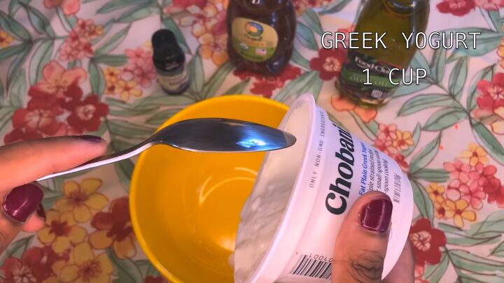 how to make use a greek yogurt hair mask for natural curls, Greek yogurt hair mask recipe