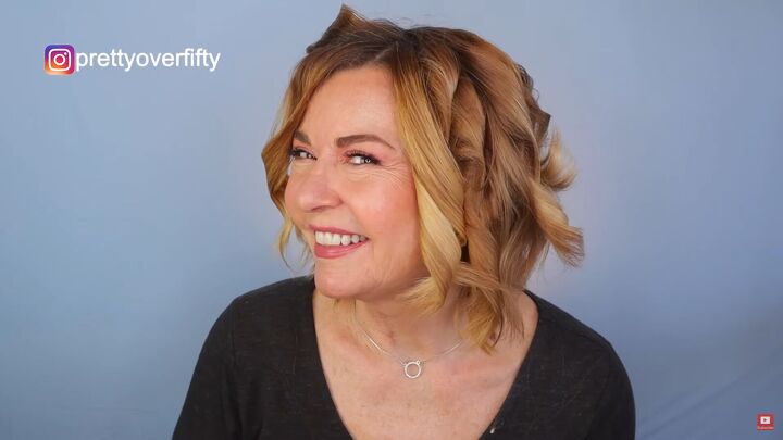 how to do a cute curly short hairstyle for women over 50, Curled hair over 50