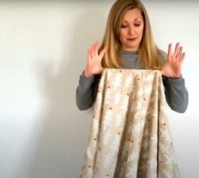 make your own christmas dress from an old top a festive tablecloth, Making a DIY Christmas dress