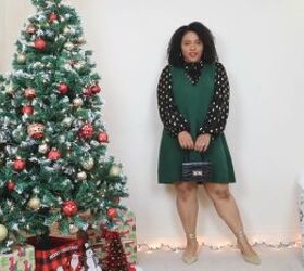 5 cute colorful christmas dress outfits for the festive holidays, How to accessorize a green Christmas dress