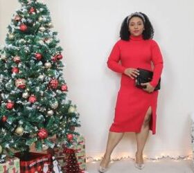 5 cute colorful christmas dress outfits for the festive holidays, Red Christmas dress for the holidays