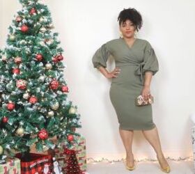 5 cute colorful christmas dress outfits for the festive holidays, Sexy Christmas party dress in olive green