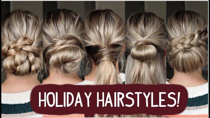 5 easy holiday hairstyles ponytails braided updos chignons more, Holiday hairstyles tutorial