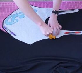 how to sew a reversible one piece swimsuit in 6 simple steps, Cutting out the one piece swimsuit pattern