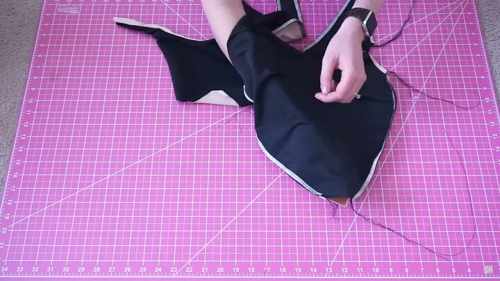 how to sew a reversible one piece swimsuit in 6 simple steps, Inserting the front piece into the back piece
