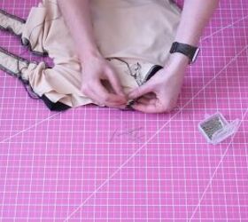 how to sew a reversible one piece swimsuit in 6 simple steps, Pinning the sides of the swimsuit