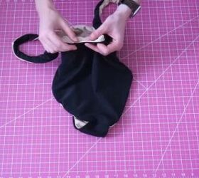how to sew a reversible one piece swimsuit in 6 simple steps, Sewing up the gap with an invisible stitch